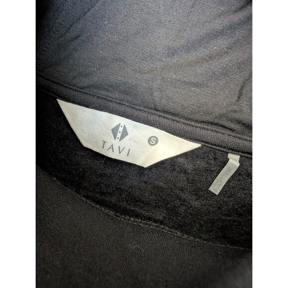 Tavi Ebony Cozy Paneled Hoodie Womens Small Black Fleece Lined Drawstring NWT - Picture 3 of 5